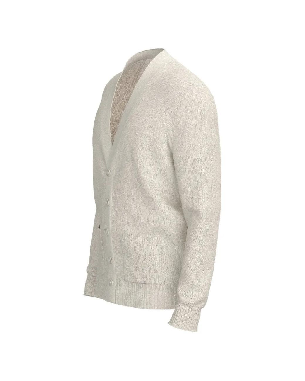 Boss White X Beckham Patch-Pocket V-Neck Cardigan for men