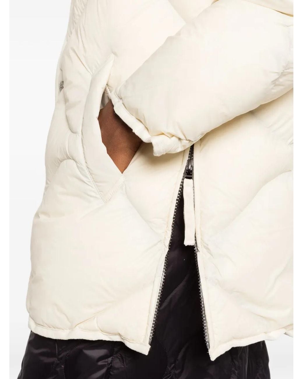 Taion White Quilted Hooded Jacket