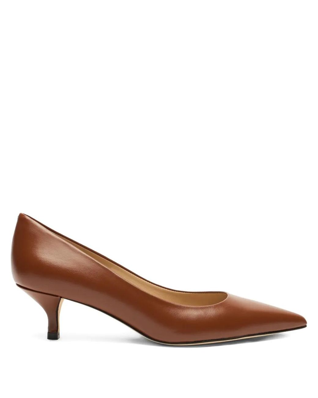 Stuart Weitzman Brown 50Mm Stuart Power Leather Pointed-Toe Pumps