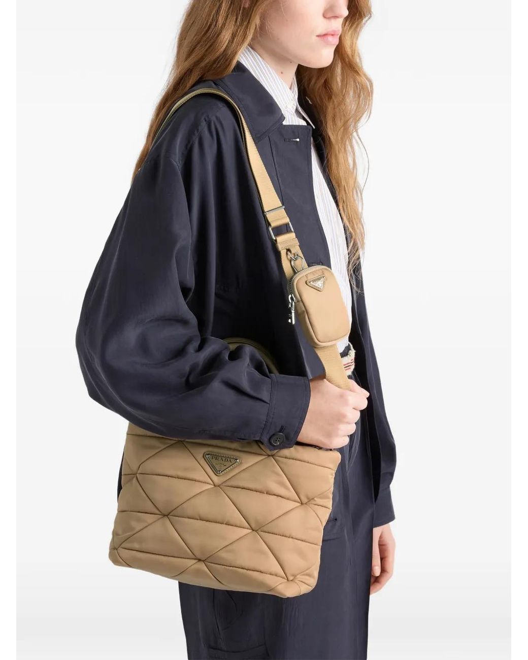Prada Natural Small Padded Re-Nylon Tote