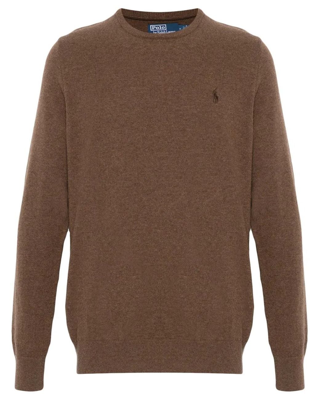 Polo Ralph Lauren Brown Wool Sweater With Embroidered Logo for men