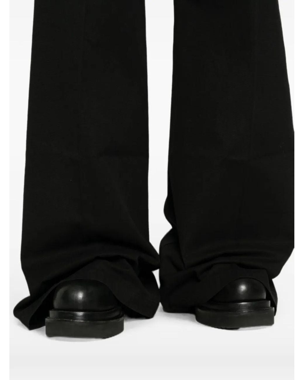 Rick Owens Black Drawstring Wide-Leg Trousers for men