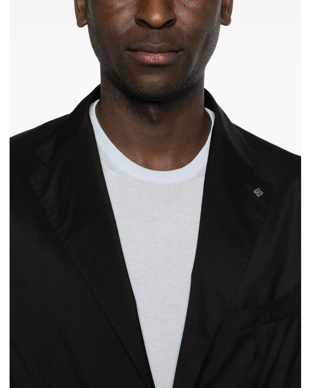 Tagliatore Black Button Single-Breasted Jacket for men