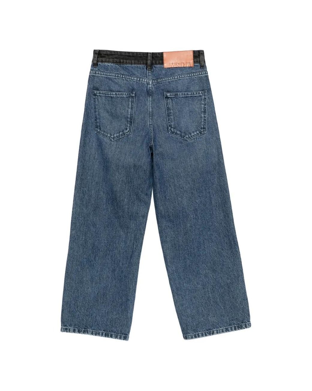 MSGM Blue Belt-Loop Pocket Jeans