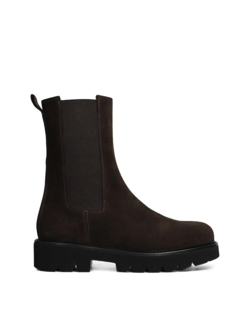 Anna F. Black Suede Chunky-Sole Boots