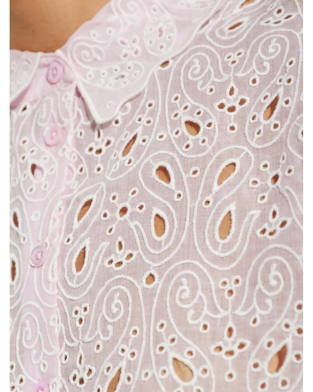 FRAME Pink Paisley Eyelet Shirt