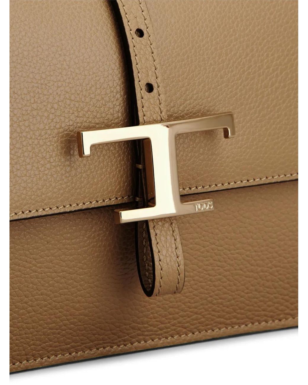 Tod's Brown Mini T-Buckle Flap Bag
