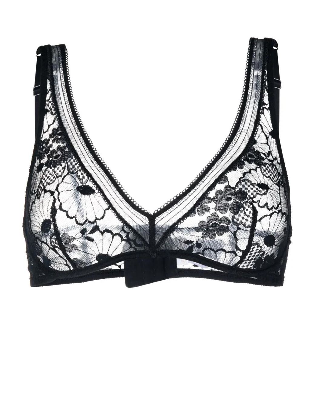 Eres Black Millefleurs Lace Triangle Bra