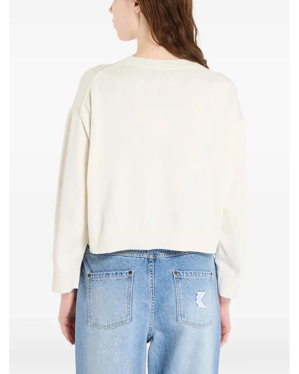 Calvin Klein Blue Long-Sleeve Cotton Sweater
