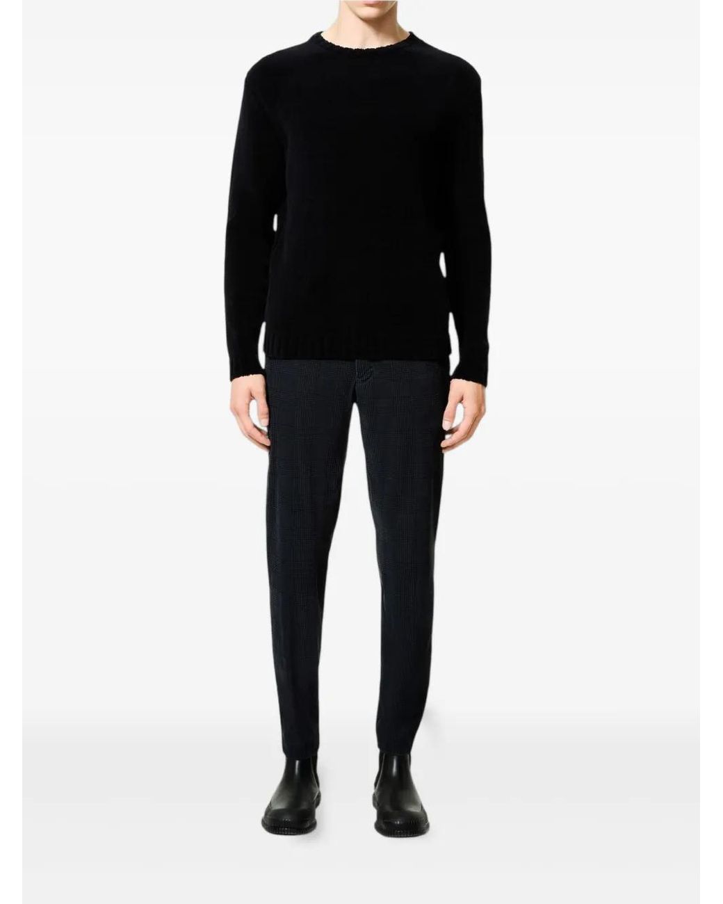 Rrd Black Round Knit Sweater for men