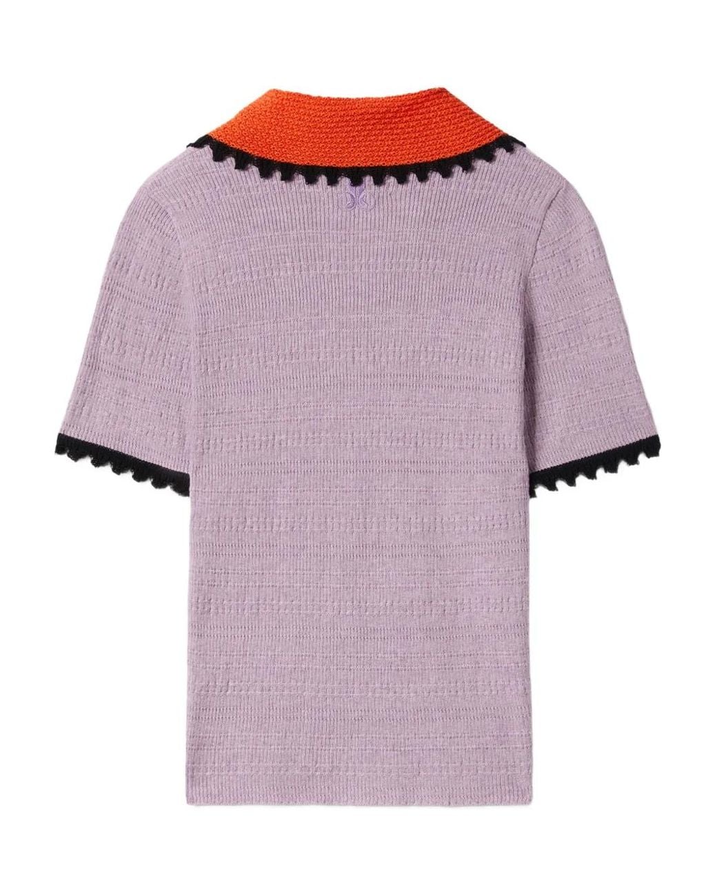 LaDoubleJ Purple Picket Polo Top