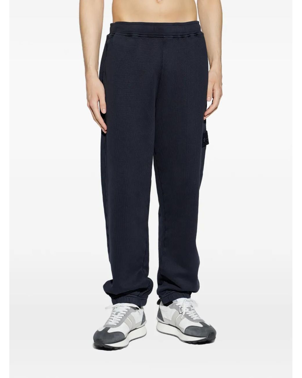 Stone Island Blue Logo-Patch Track Pants for men