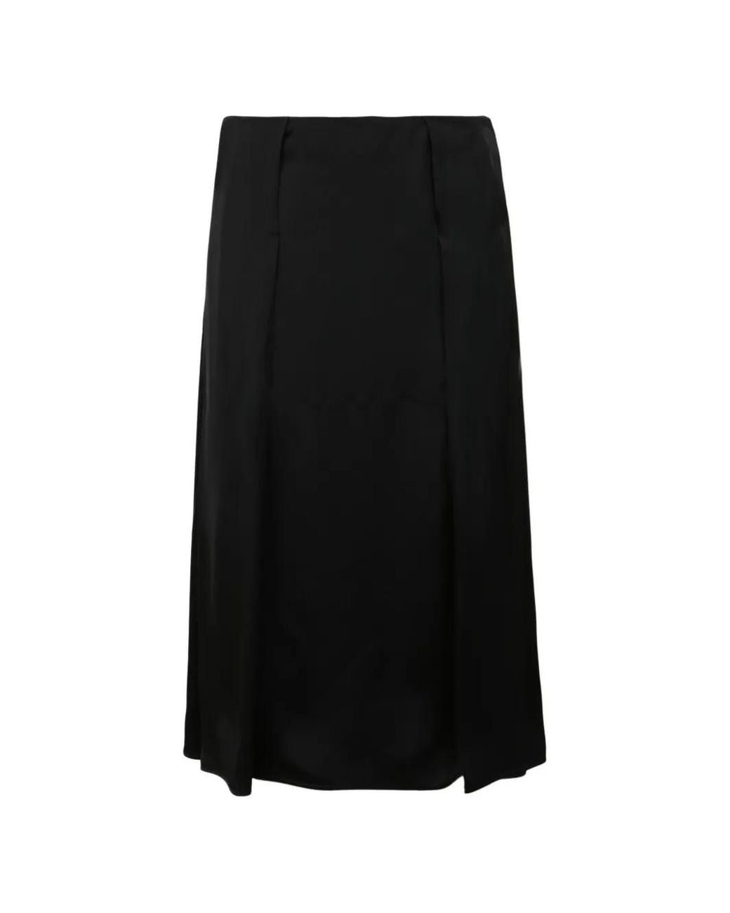 Jil Sander Black Fluid-Viscose Pleated Skirt