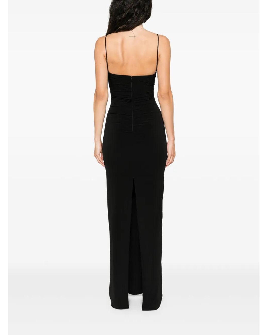 Nissa Black Cut-Out Maxi Dress