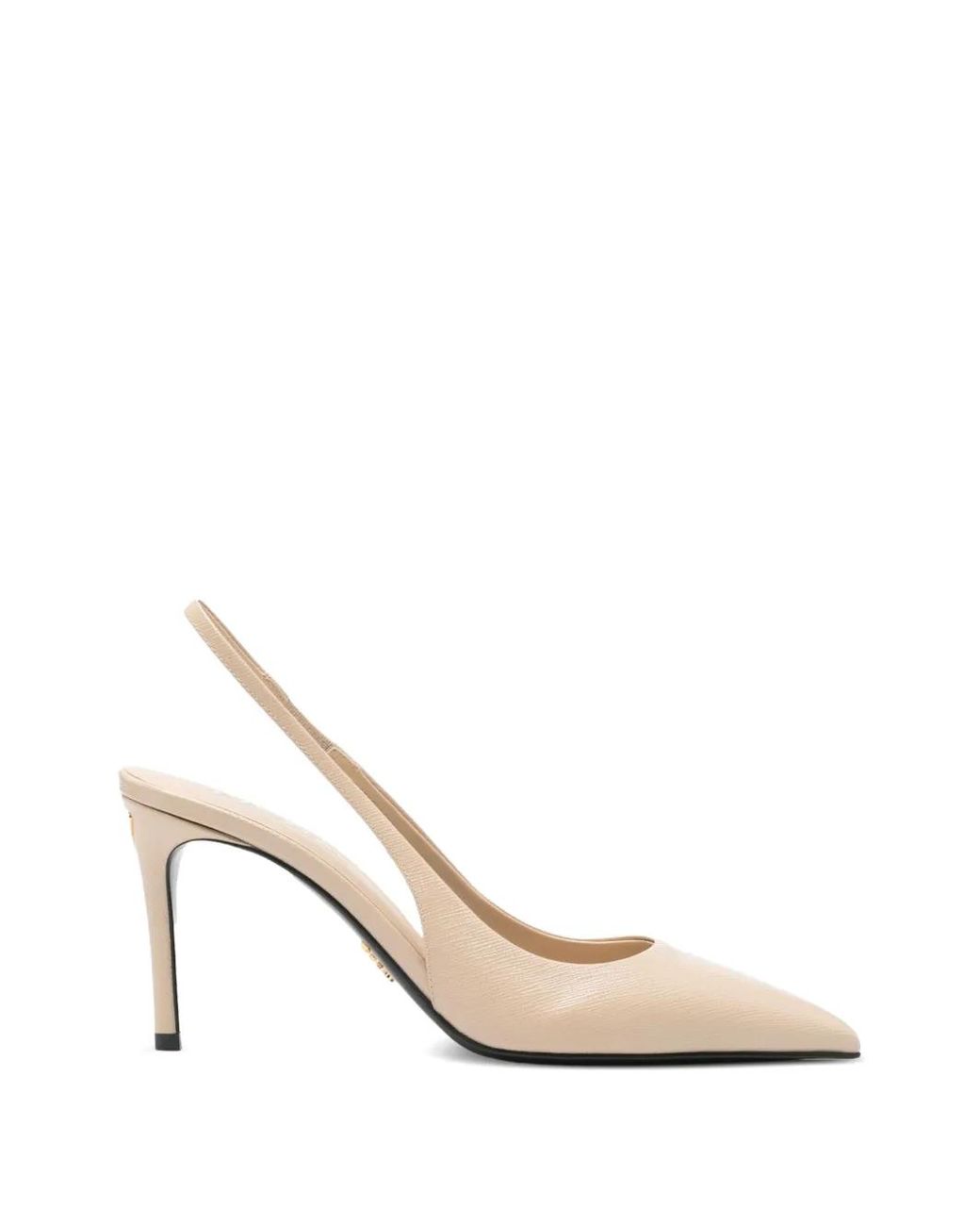 Prada White Calf Leather Heel Pumps