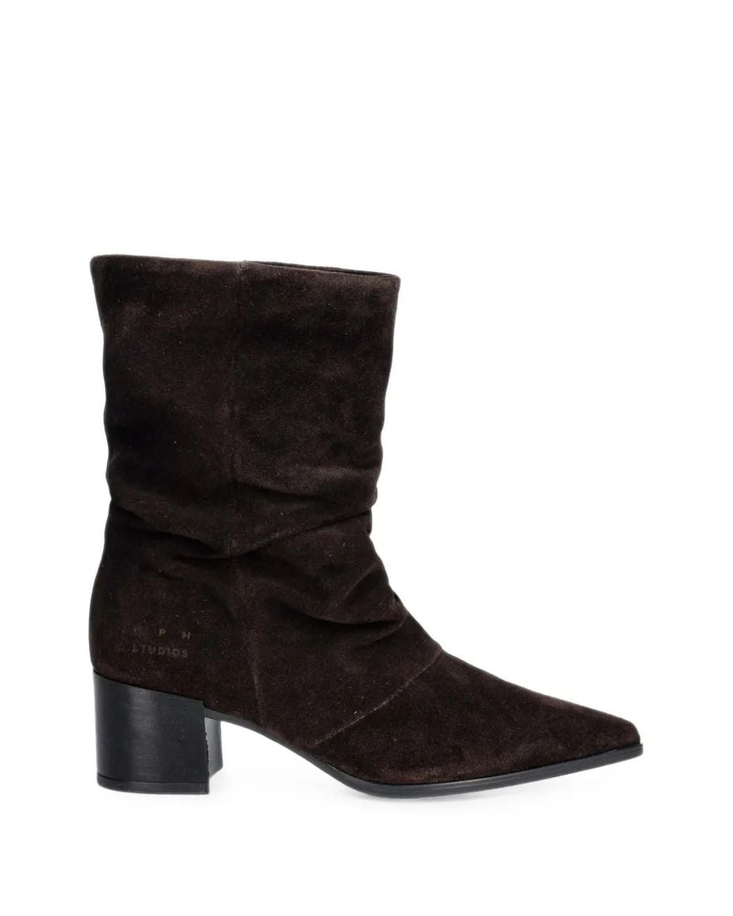 COPENHAGEN Black Bottes À Bout Pointu Et Design Froncé