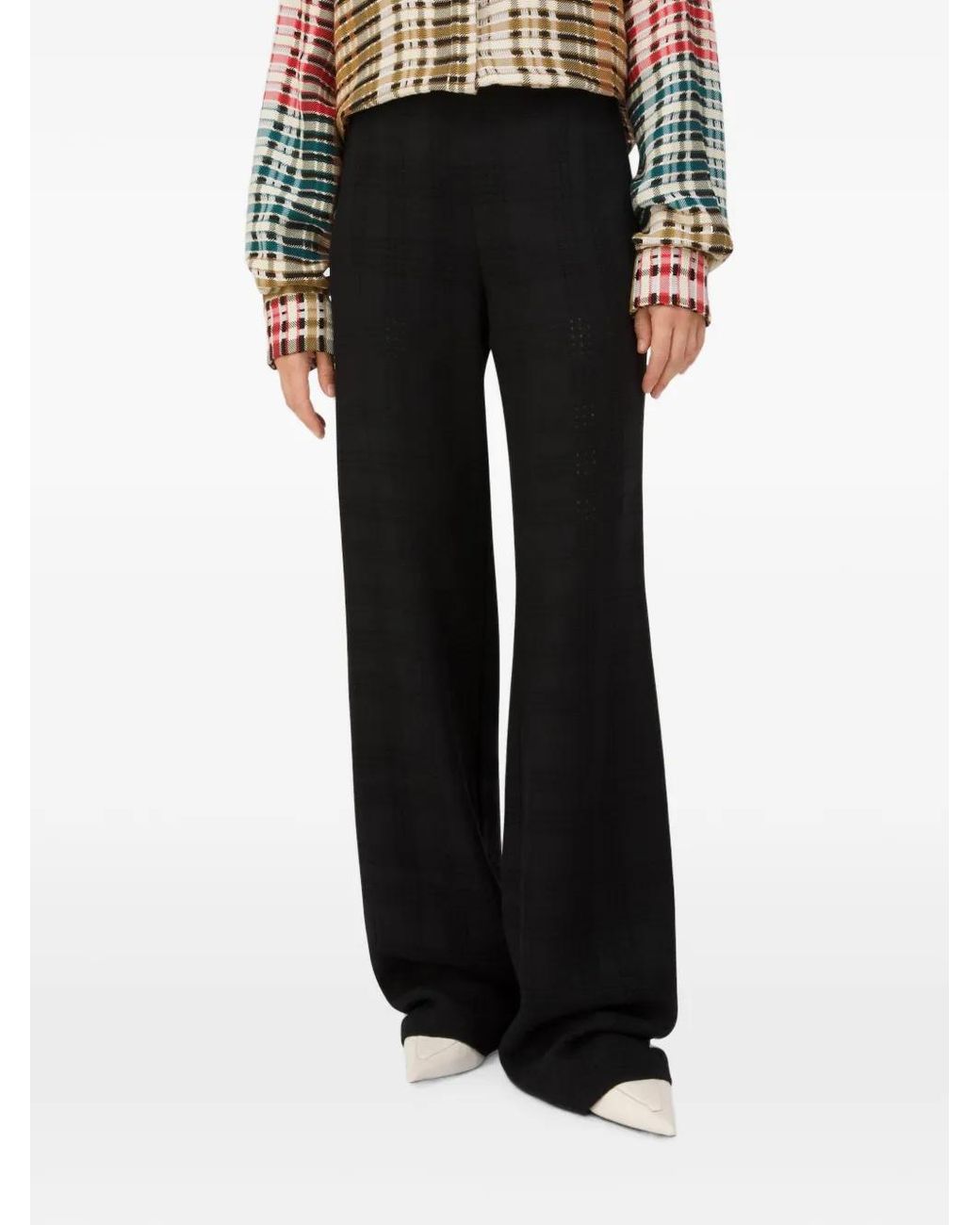 RETORI Black Weave-Effect Cashmere Trousers