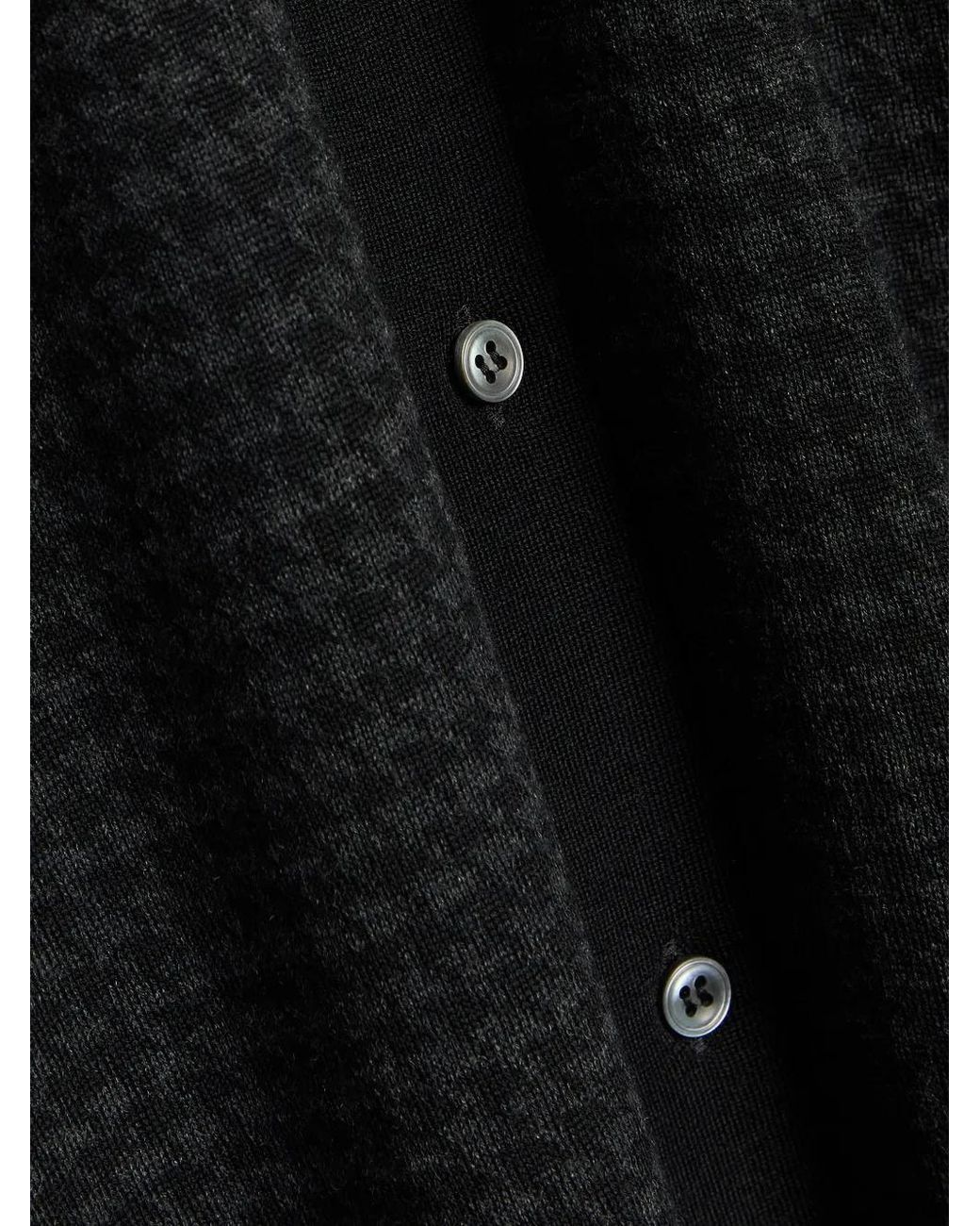 Lardini Black Houndstooth-Pattern Wool Cardigan for men