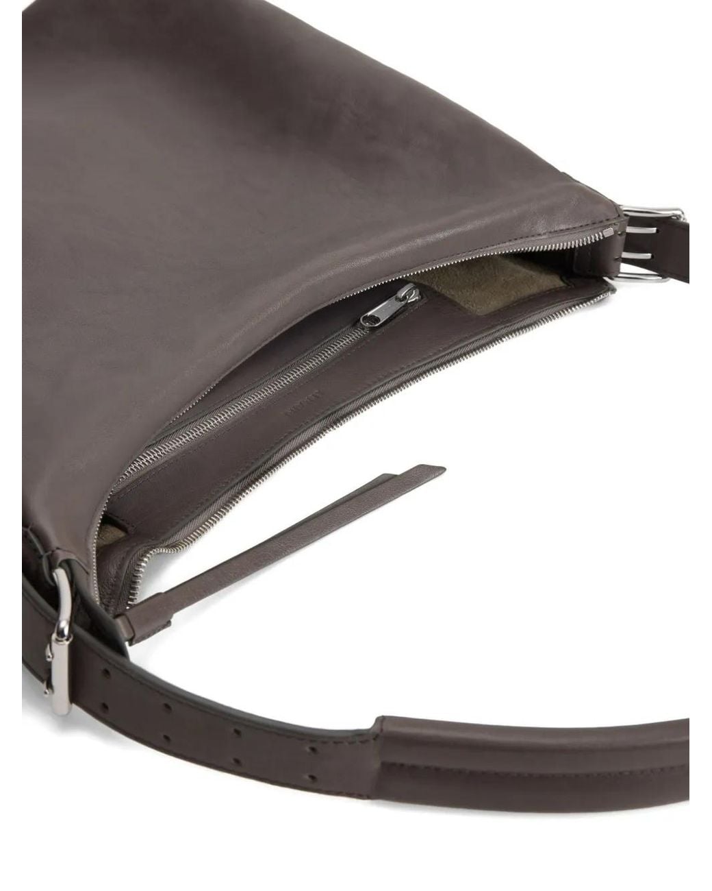 Lemaire Black Belted Hobo Leather Shoulder Bag