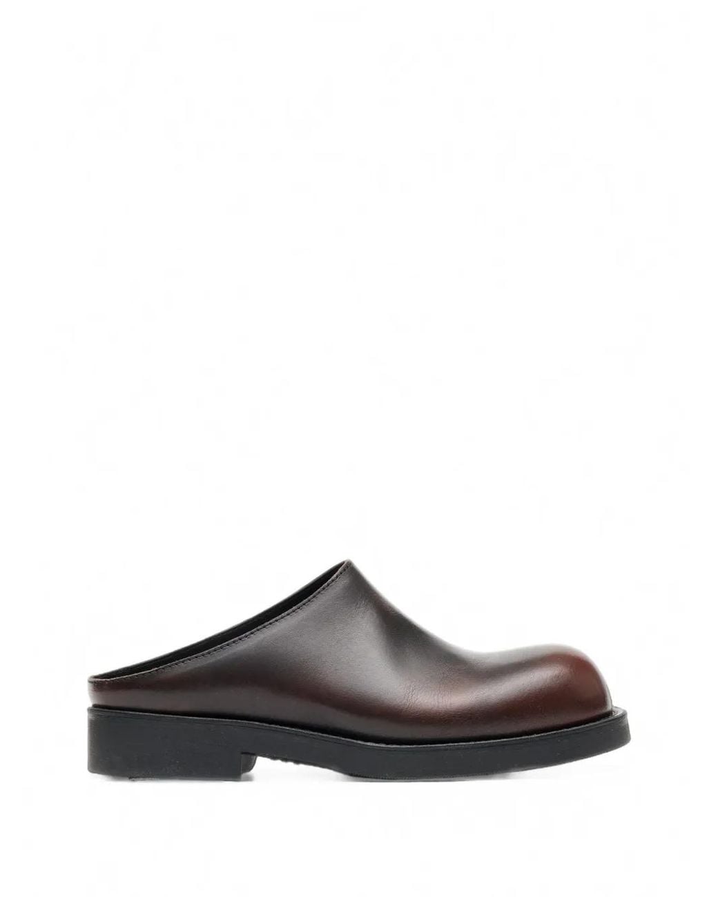 MM6 by Maison Margiela Brown Brushed Leather Biker Mules