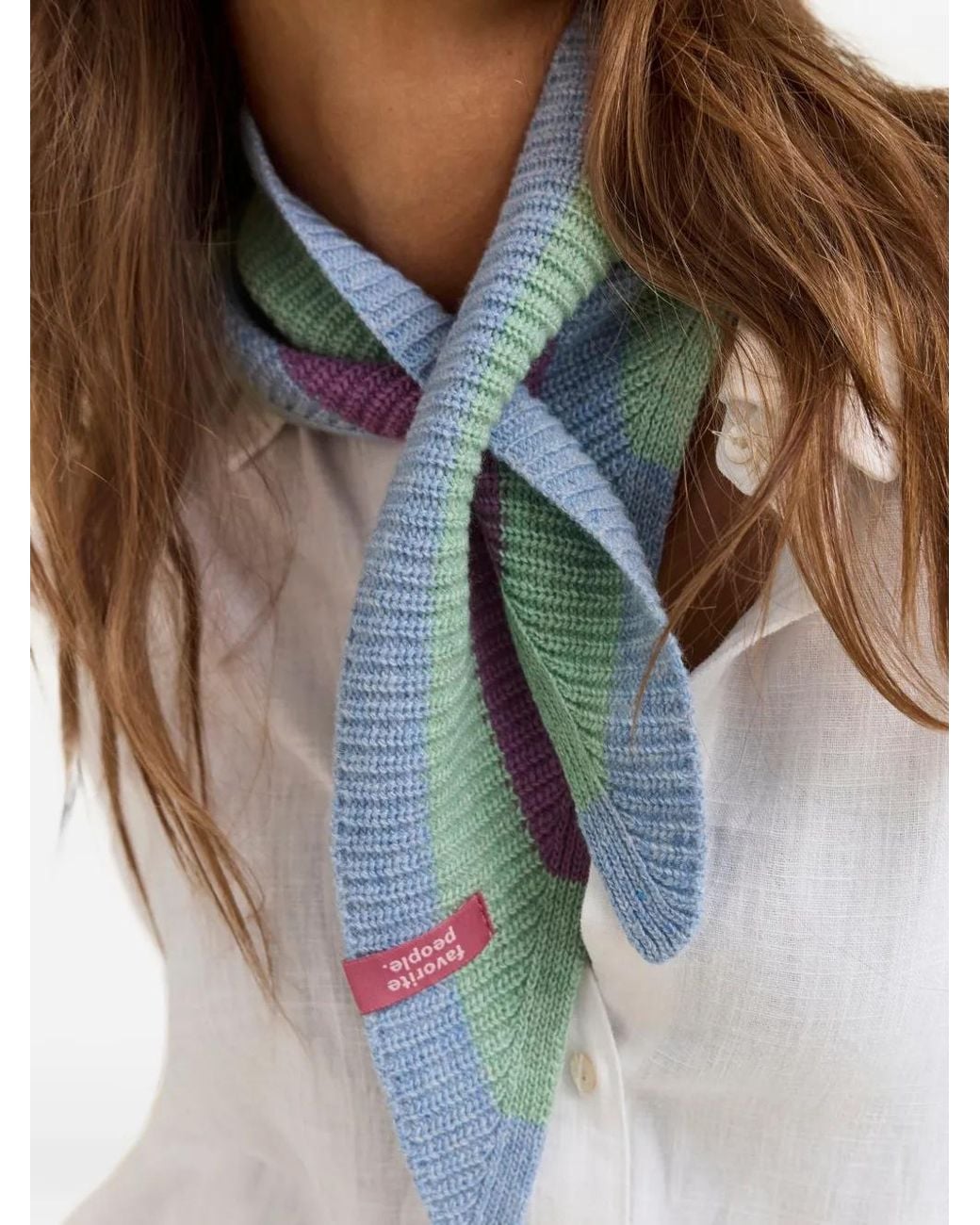 Tiangle Images Favorite People Bookstore Striped Triangle Scarf in Blue | Lyst