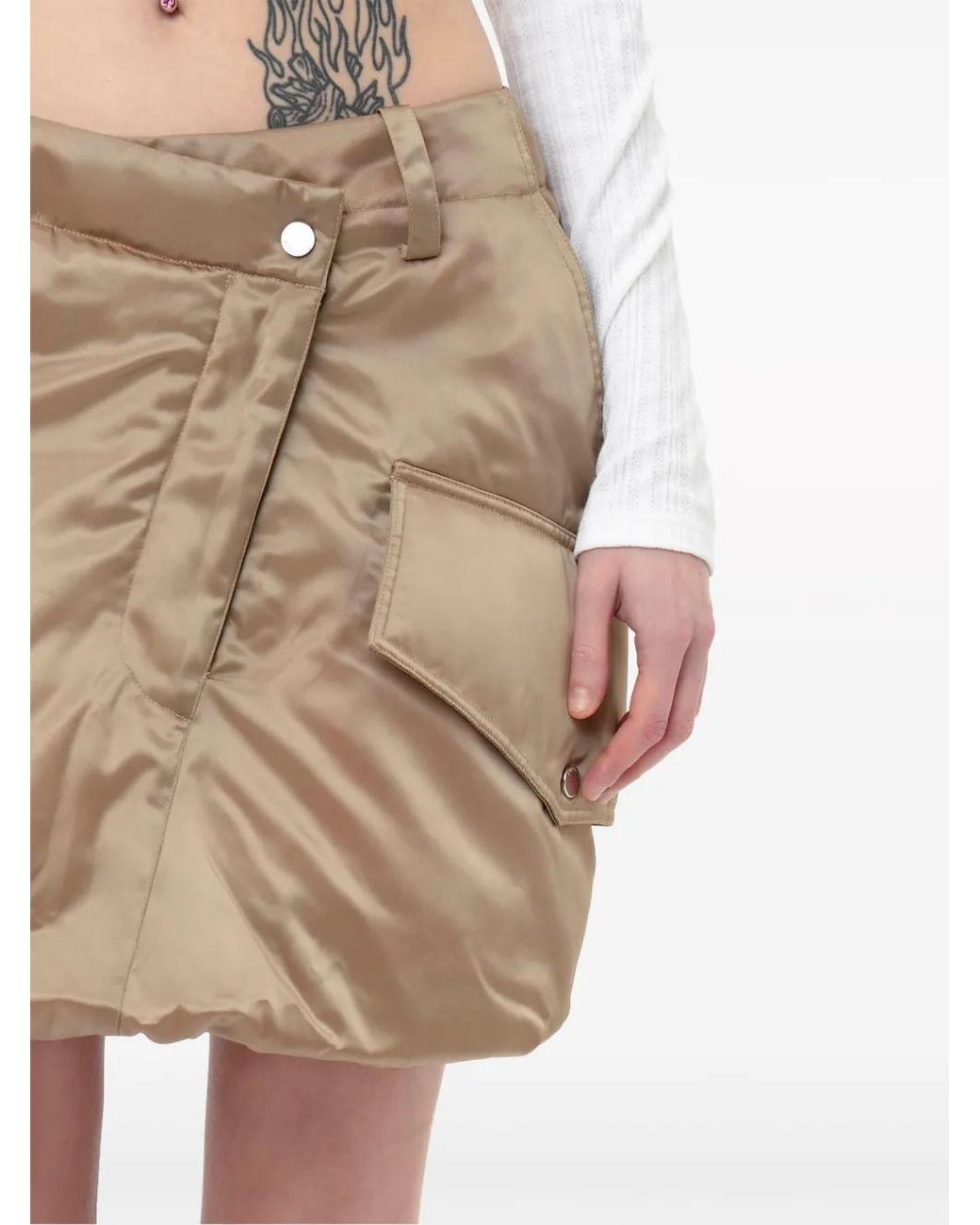 J.W. Anderson Natural Mini Gonna Cargo Con Design Imbottito