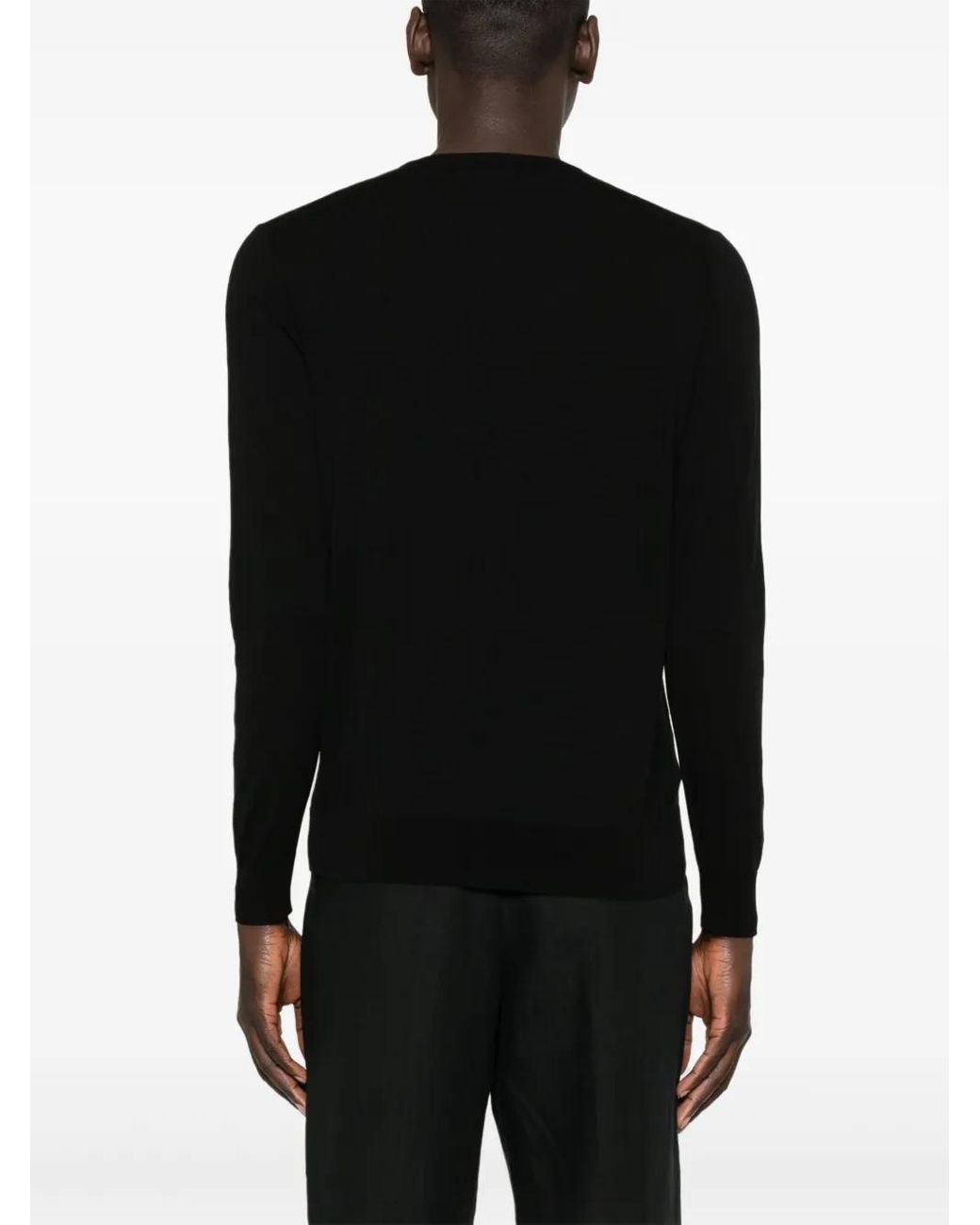 Ballantyne Black Fine-Knit Cotton Sweater for men