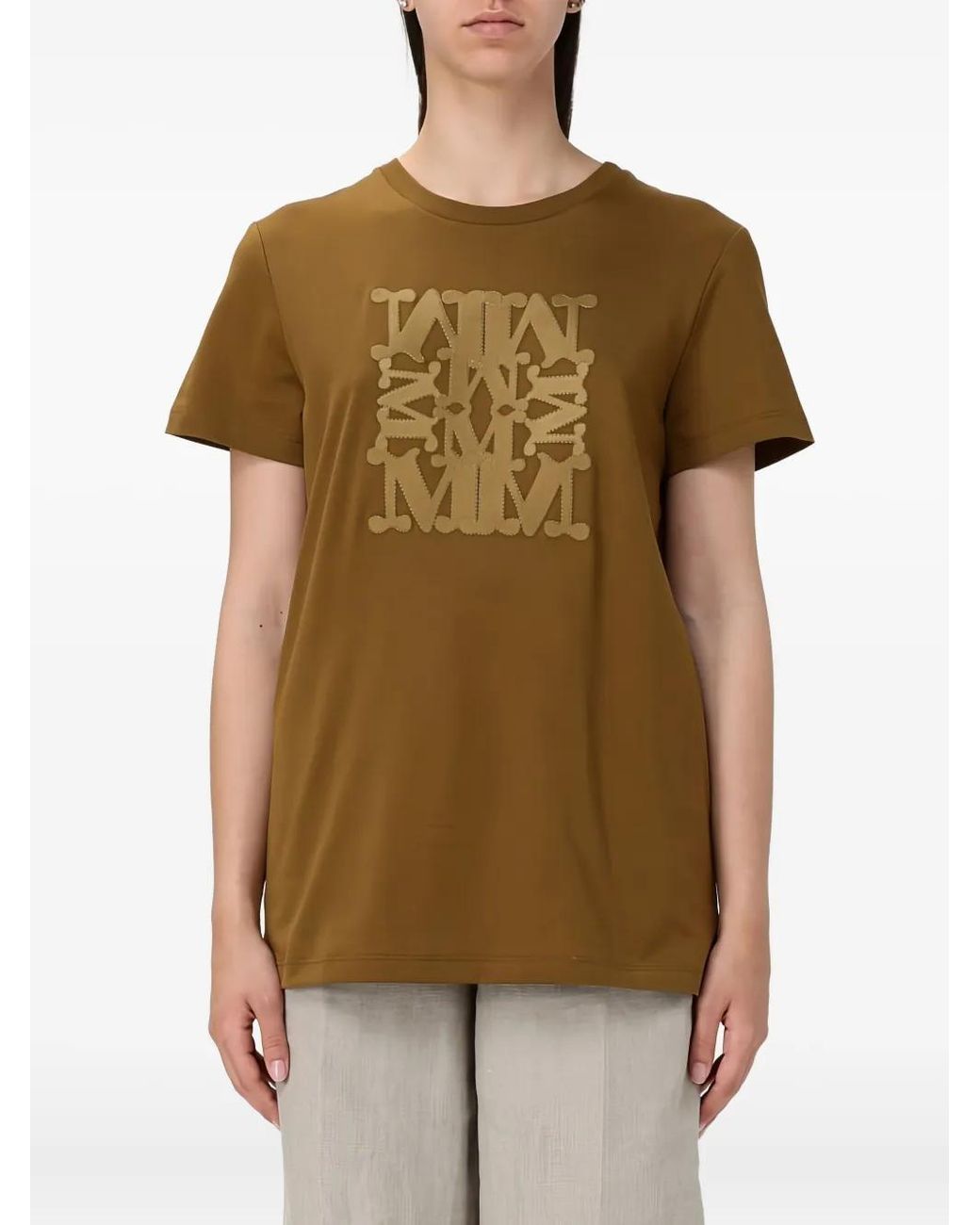 Max Mara Green Maxmarabesque Embroidered T-Shirt