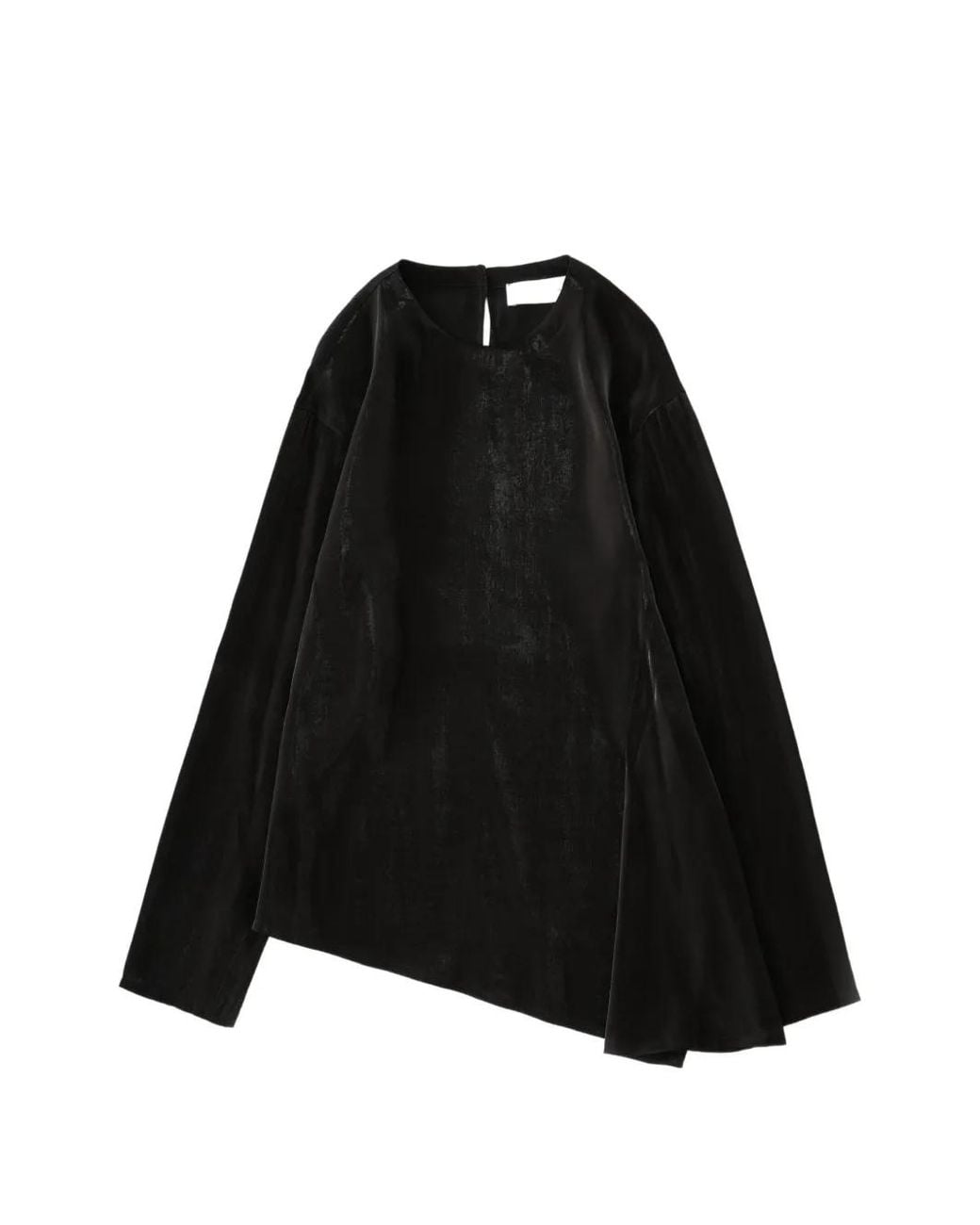 Studio Nicholson Black Cecile Asymmetric-Hem Top