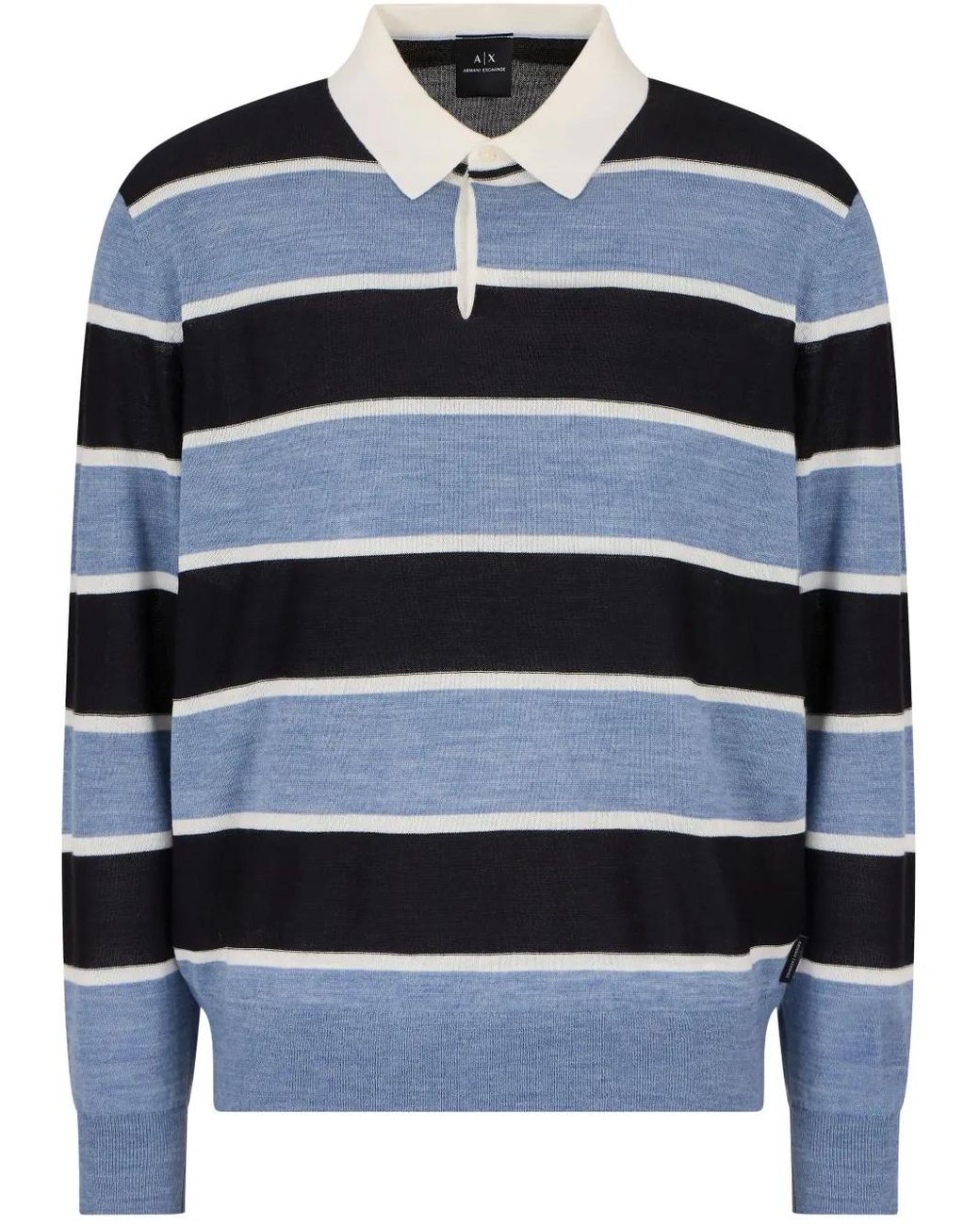 ARMANI EXCHANGE Blue Striped Polo Shirt for men