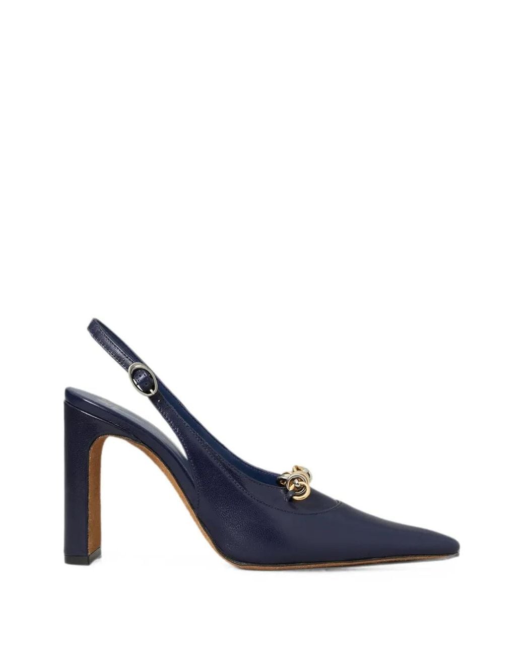 Tory Burch Blue Runway Chain Slingback Pumps