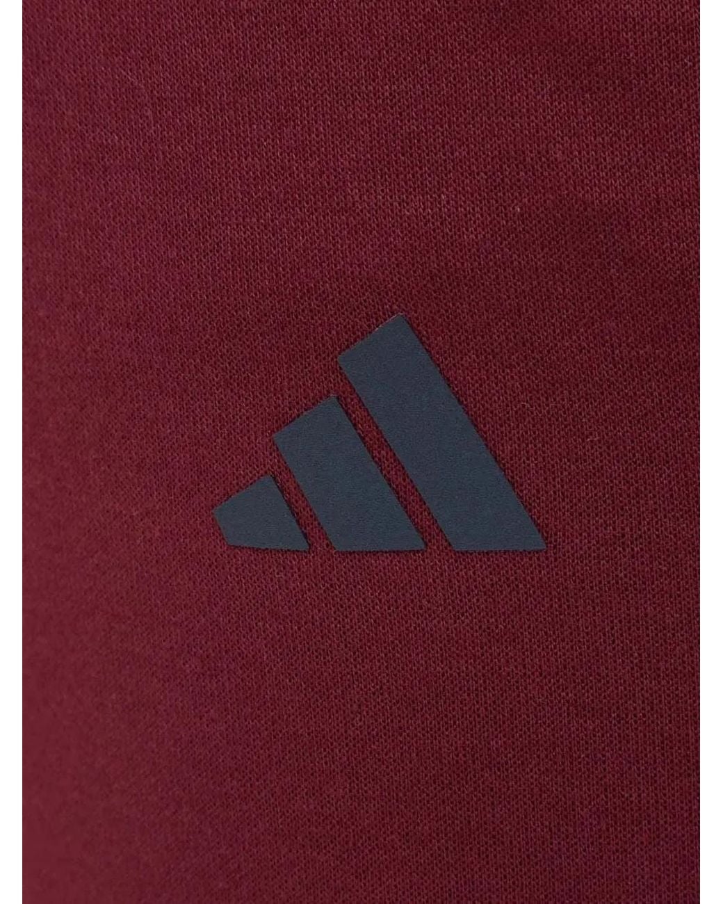 Adidas Red Logo-Print Cropped Trousers for men