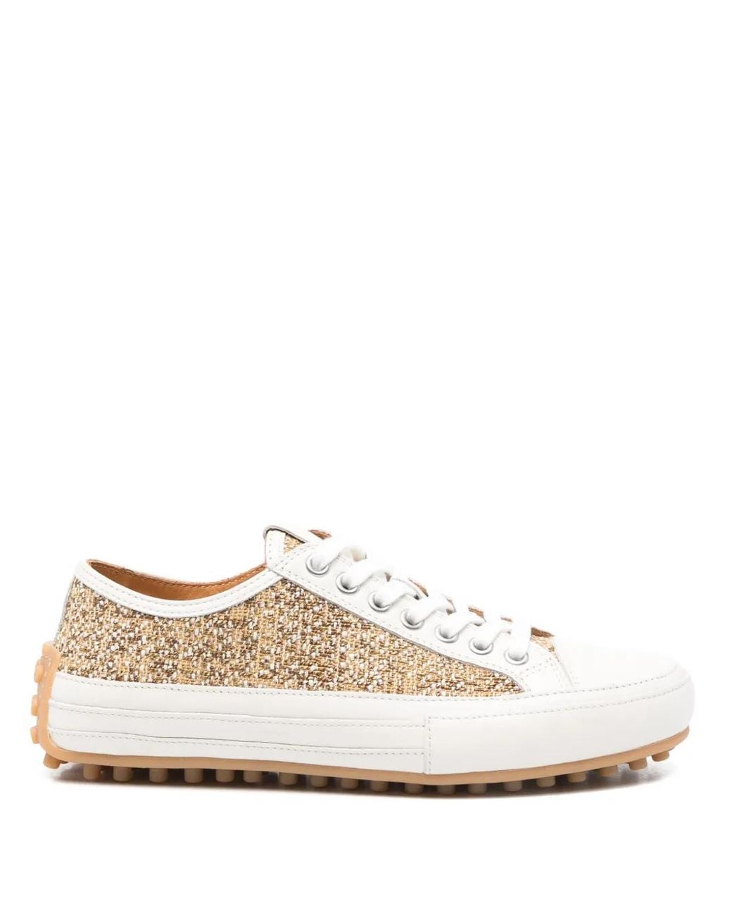 Tod's White Tweed Sneakers