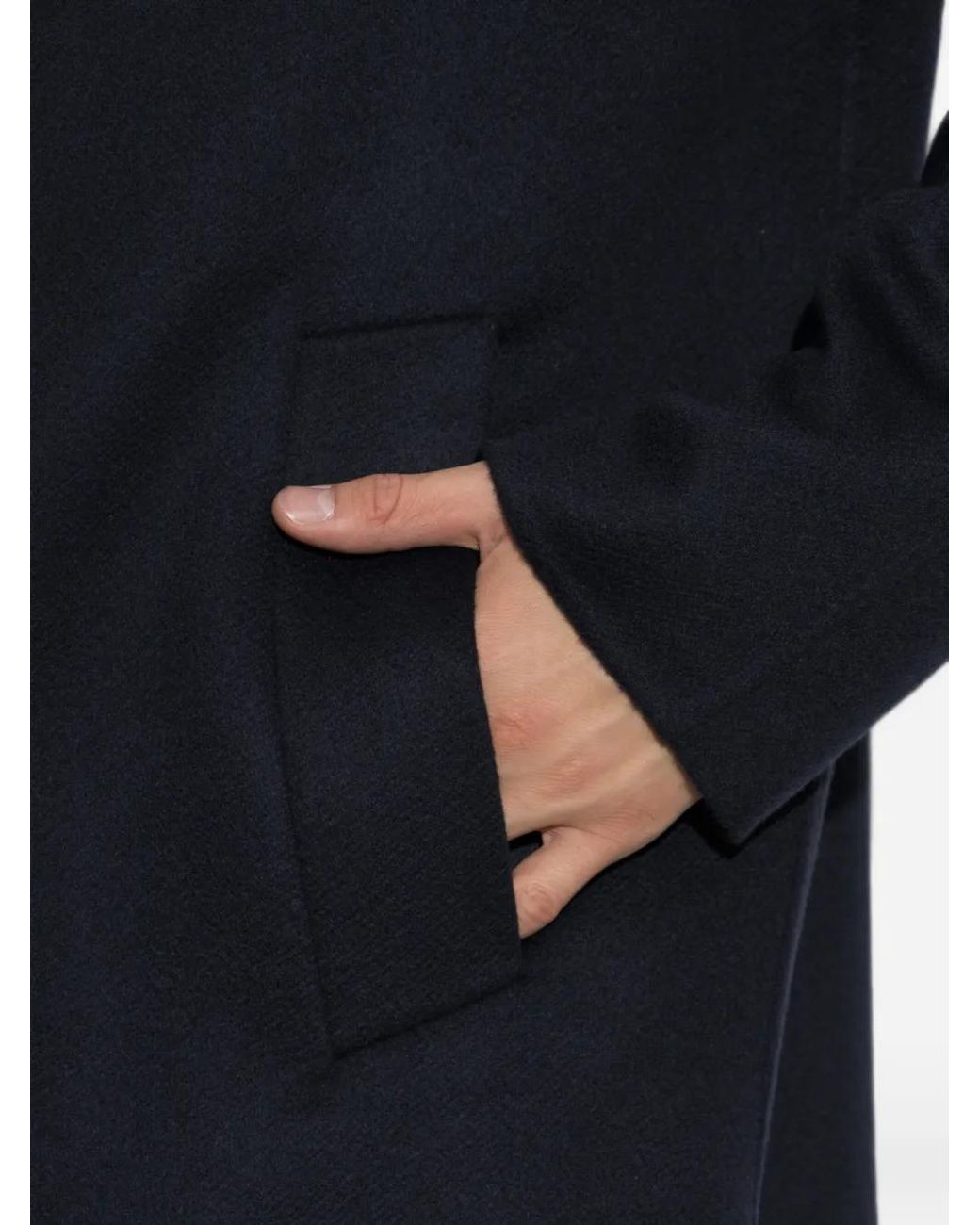 Kiton Blue Single-Vent Cashmere Coat for men