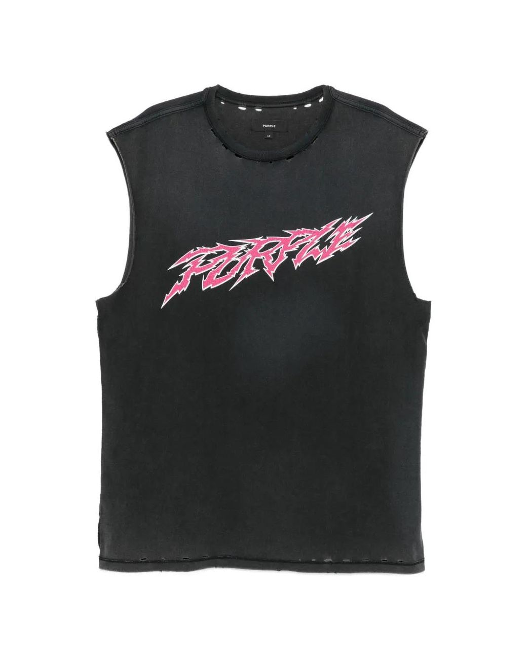 Purple Brand Black Slasher Tank T-Shirt for men