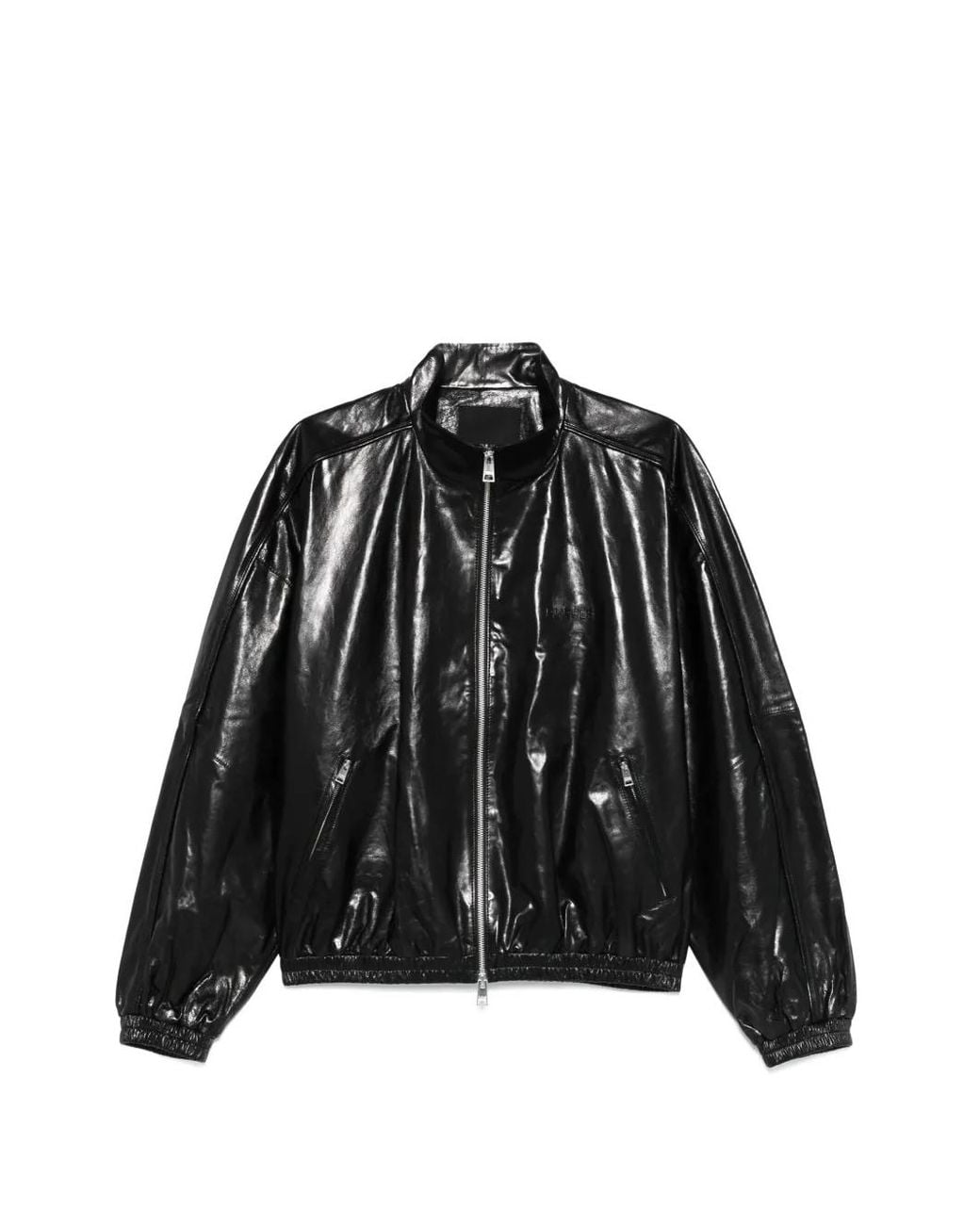 Purple Brand Black Zip Leather Jacket for men