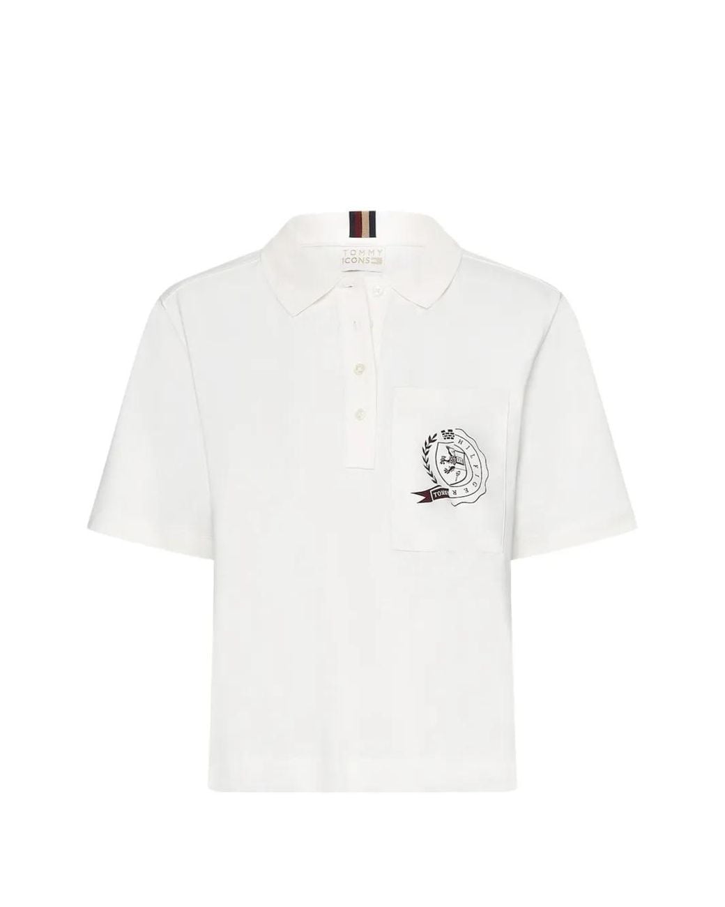Tommy Hilfiger White Logo Pocket Polo Shirt