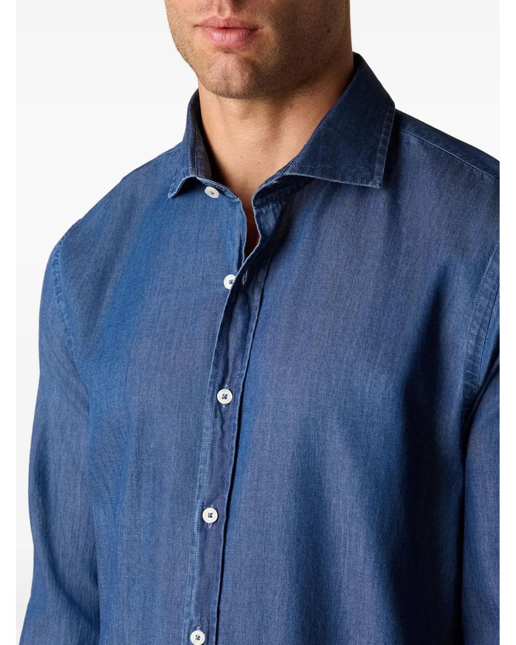 Brooks Brothers Blue Spread-Collar Denim Shirt for men