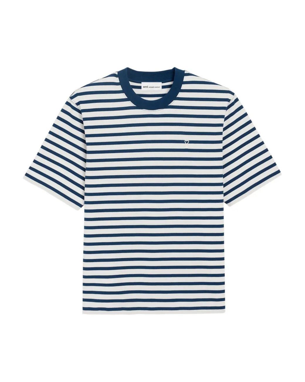 AMI Blue Boxy Fit T-Shirt Coeur Patch