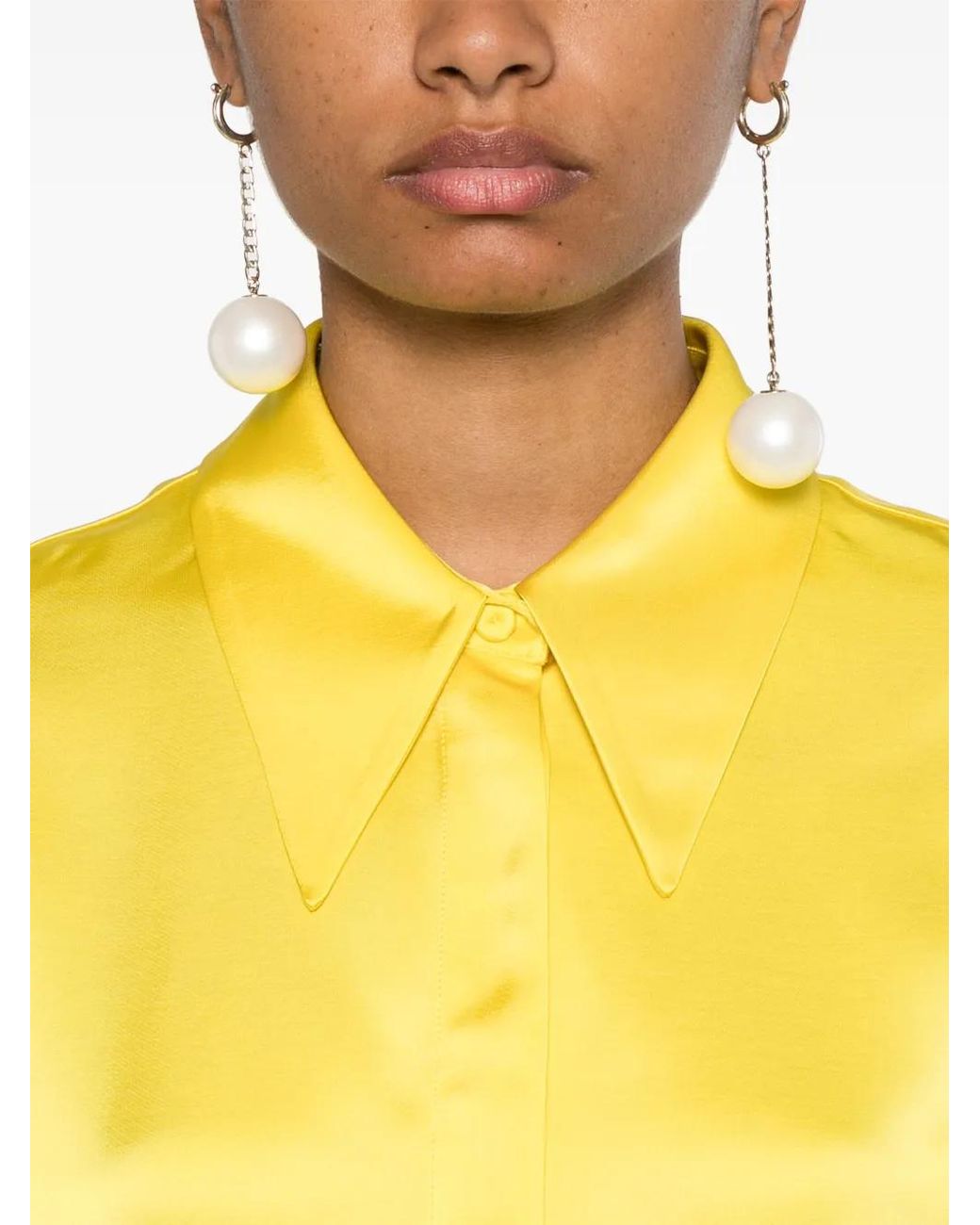 Jil Sander Yellow Satin Shirt