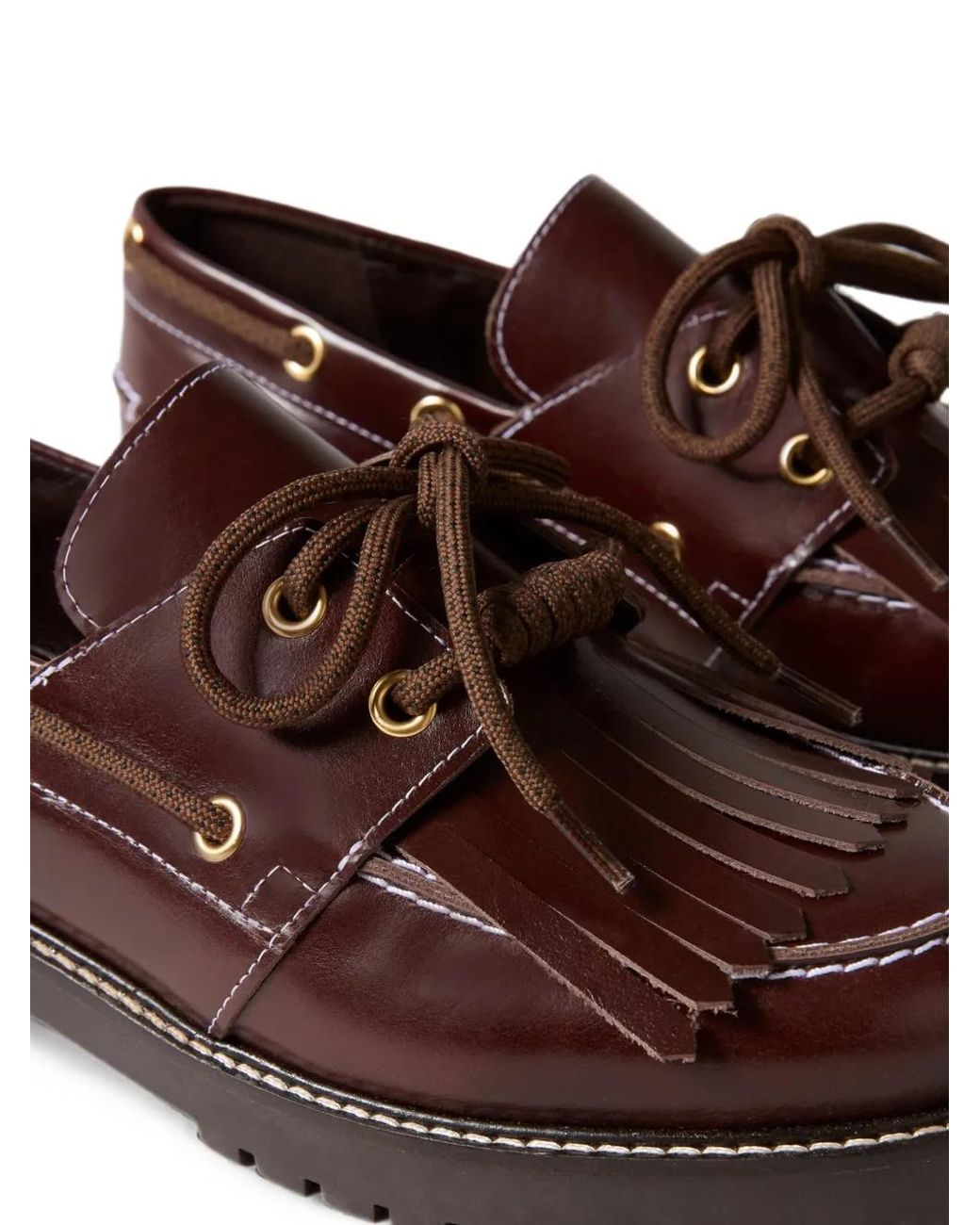 Claudie Pierlot Brown Chaussures Bateau En Cuir