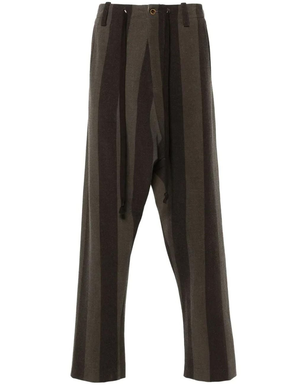 Uma Wang Black Striped Trousers for men