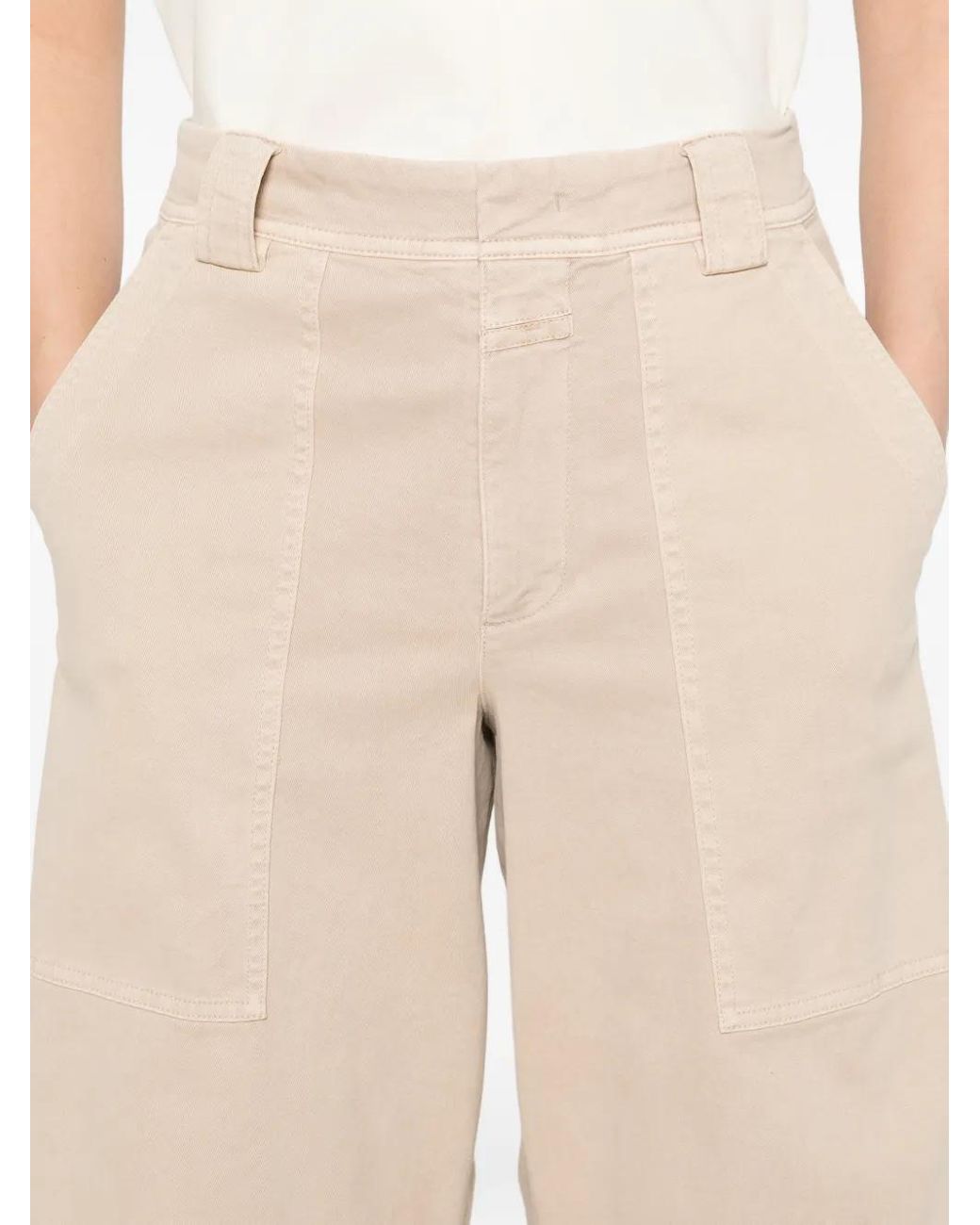 Closed White Rhannon Patch-Pocket Tapered Trousers
