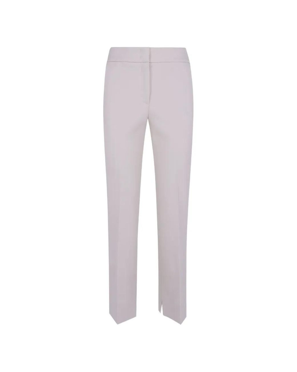 Peserico Gray Pressed-Crease Side-Slit Trousers