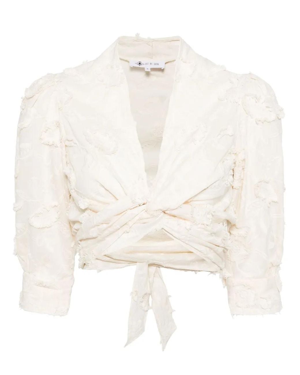 JBQ White Kali Embroidered Crop Rop