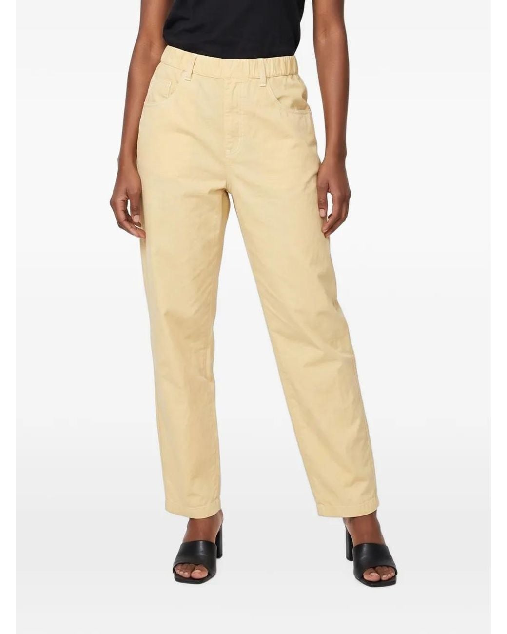 Brunello Cucinelli Natural Tapered Cotton Trousers