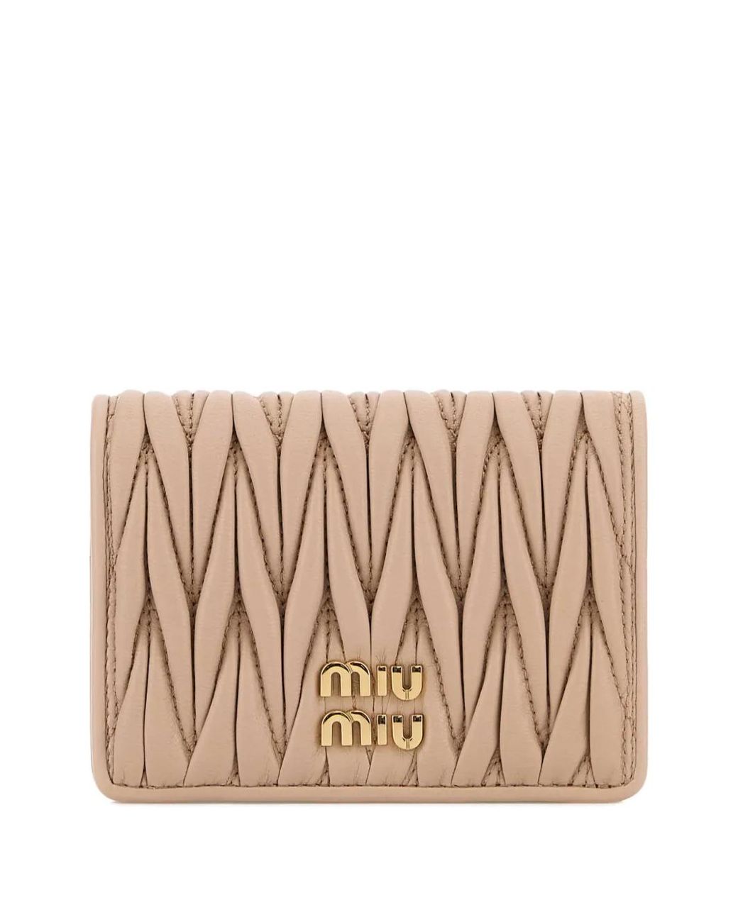 Miu Miu Natural Matelassé Leather Wallet