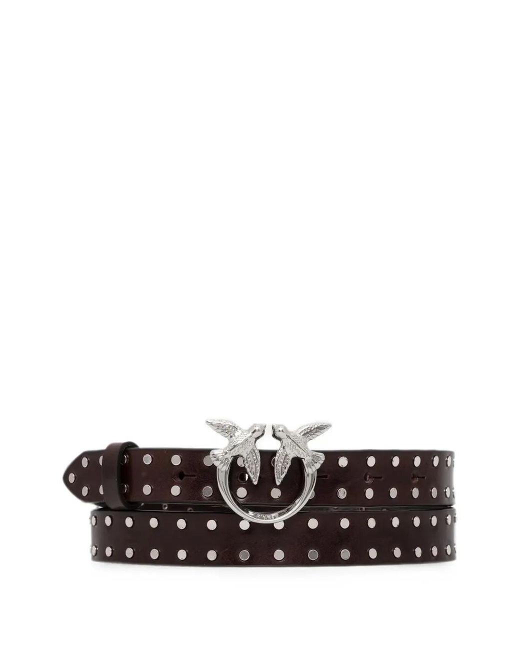 Pinko White Love Birds Stud-Embellished Belt