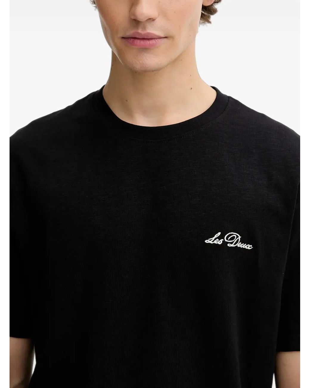 Les Deux Black Graphic-Print T-Shirt for men