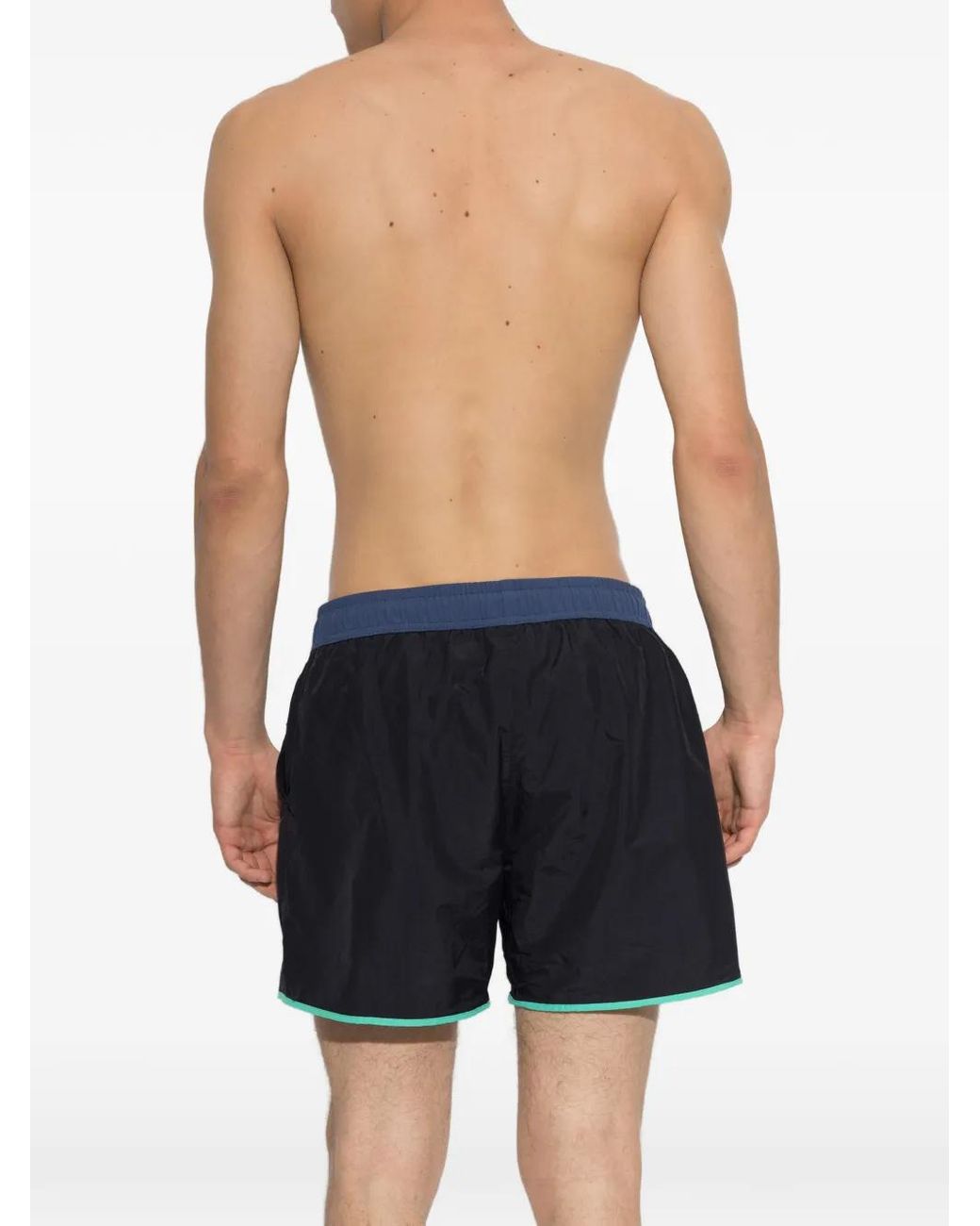 Moschino Blue Relaxed Contrast Trim Swim Shorts for men